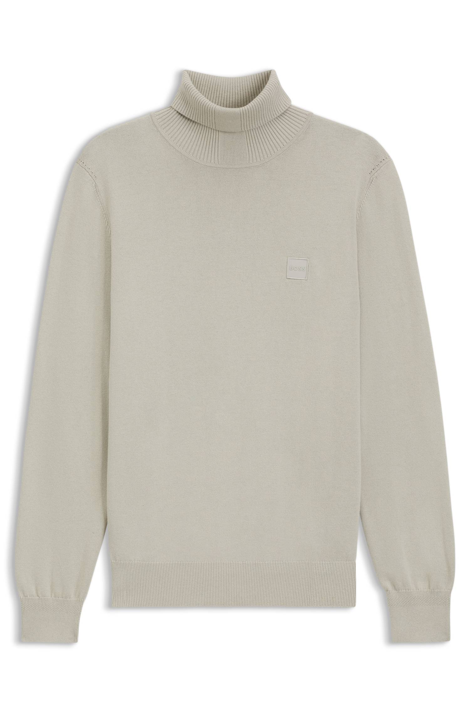 Boss Rollneck sweater in cotton and cashmere with logo patch tröjor herr – bild 4