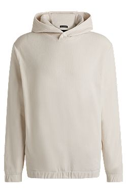 Cotton-corduroy hoodie with press-stud hood