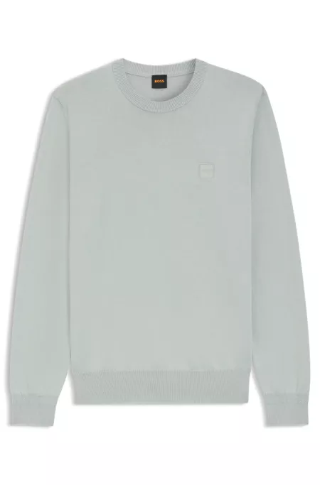 Pull en maille de coton et de cachemire avec étiquette logo