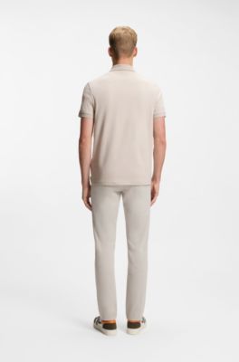 Knitted sweater in cotton and cashmere with logo label, Light Grey