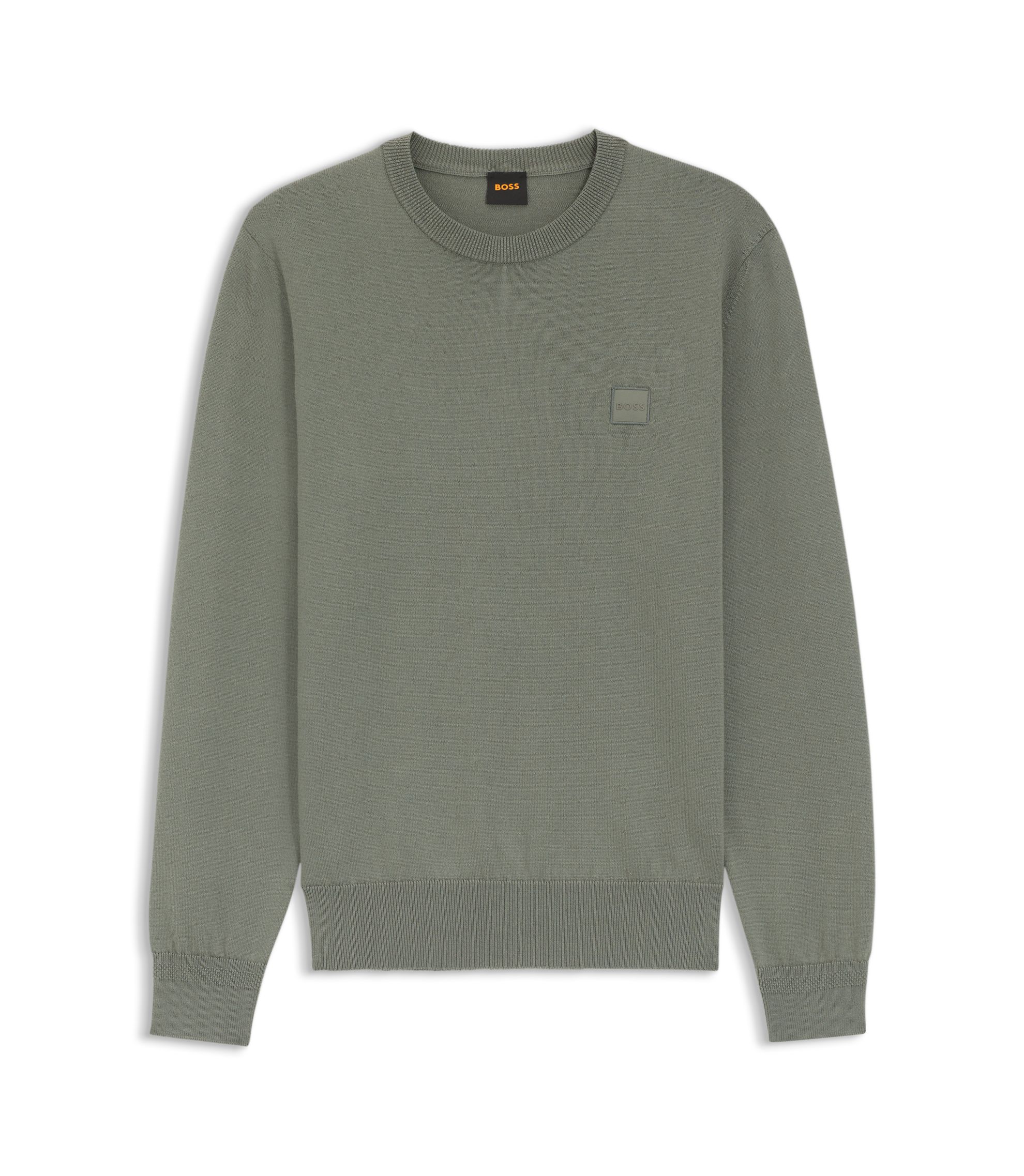 BOSS - ニットセーター コットン/カシミア ロゴラベル - グレー