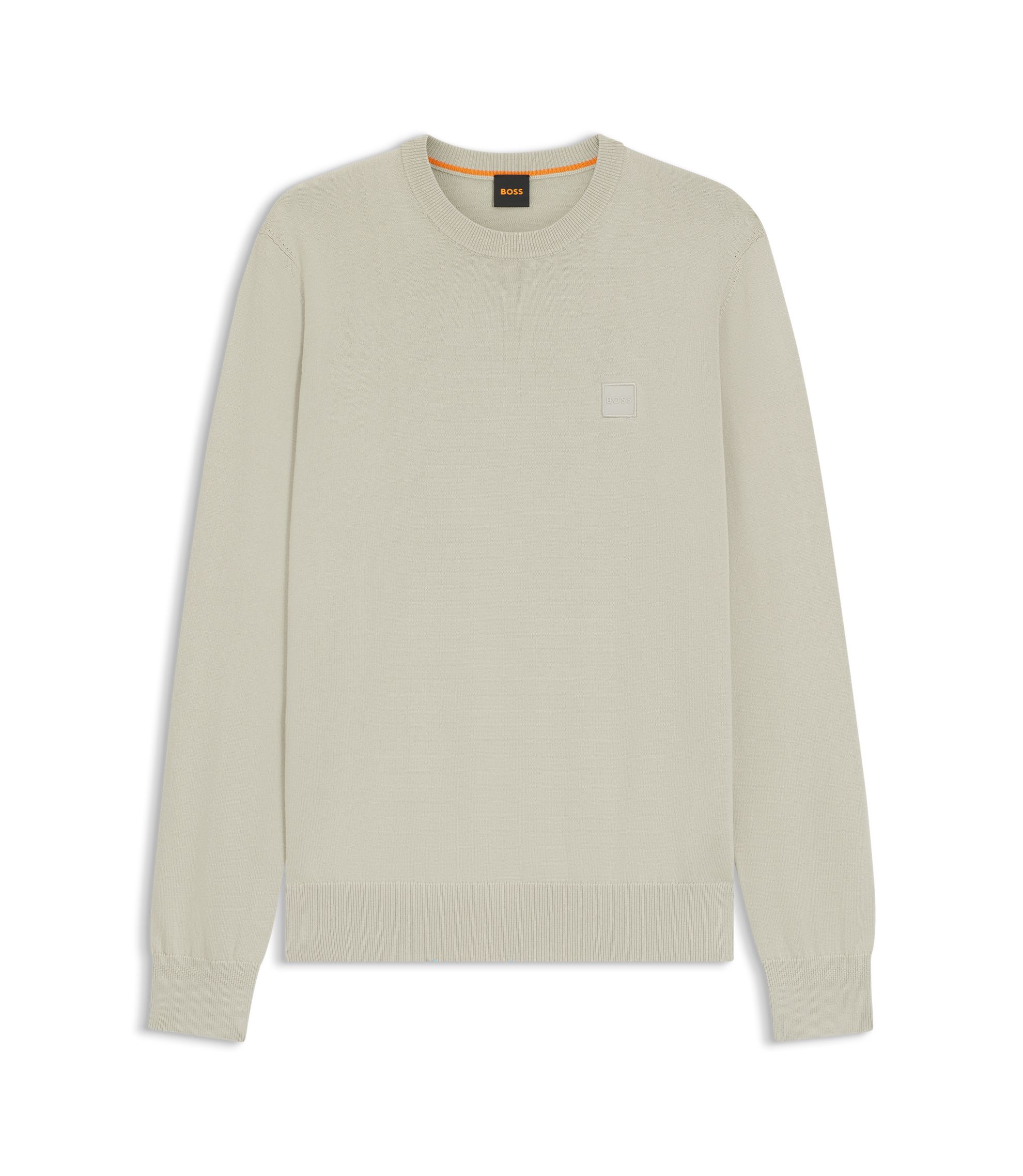 【BOSS】ゴルフコットンニットセーター BOSS - ニットセーター コットン/カシミア ロゴラベル - ライトベージュ