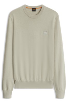 Pull en coton et cachemire avec étiquette logotée