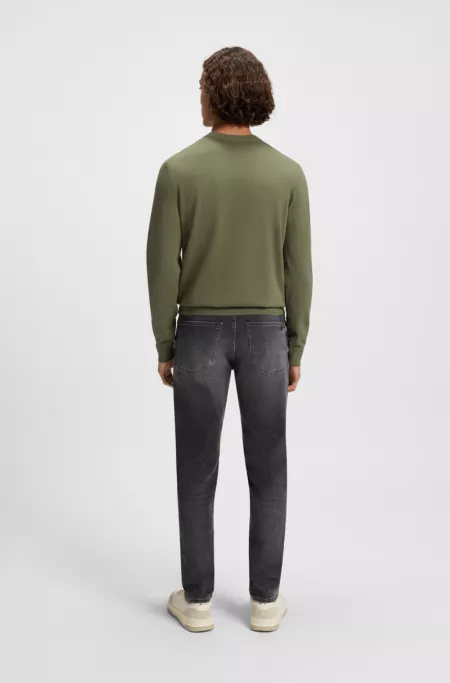 Cotton-cashmere regular-fit sweater with logo patch
