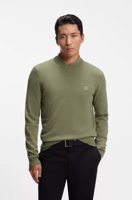 Pull en coton mélangé avec écusson logo