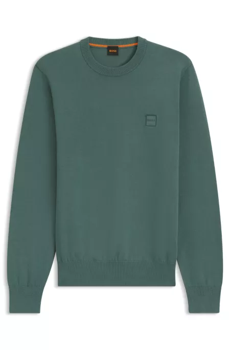 Cotton-cashmere sweater with logo label