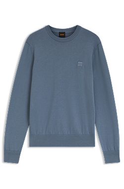 Pullover aus Baumwoll-Mix mit Logo-Patch