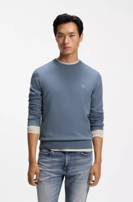 Pull en coton mélangé avec écusson logo