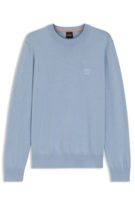 BOSS - ニットセーター コットン/カシミア ロゴラベル - ライトブルー