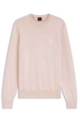 Logo-patch sweater in a cotton blend with cashmere 1