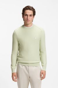Pull en coton piqu&eacute; avec &eacute;cusson &agrave; logo, Chaux