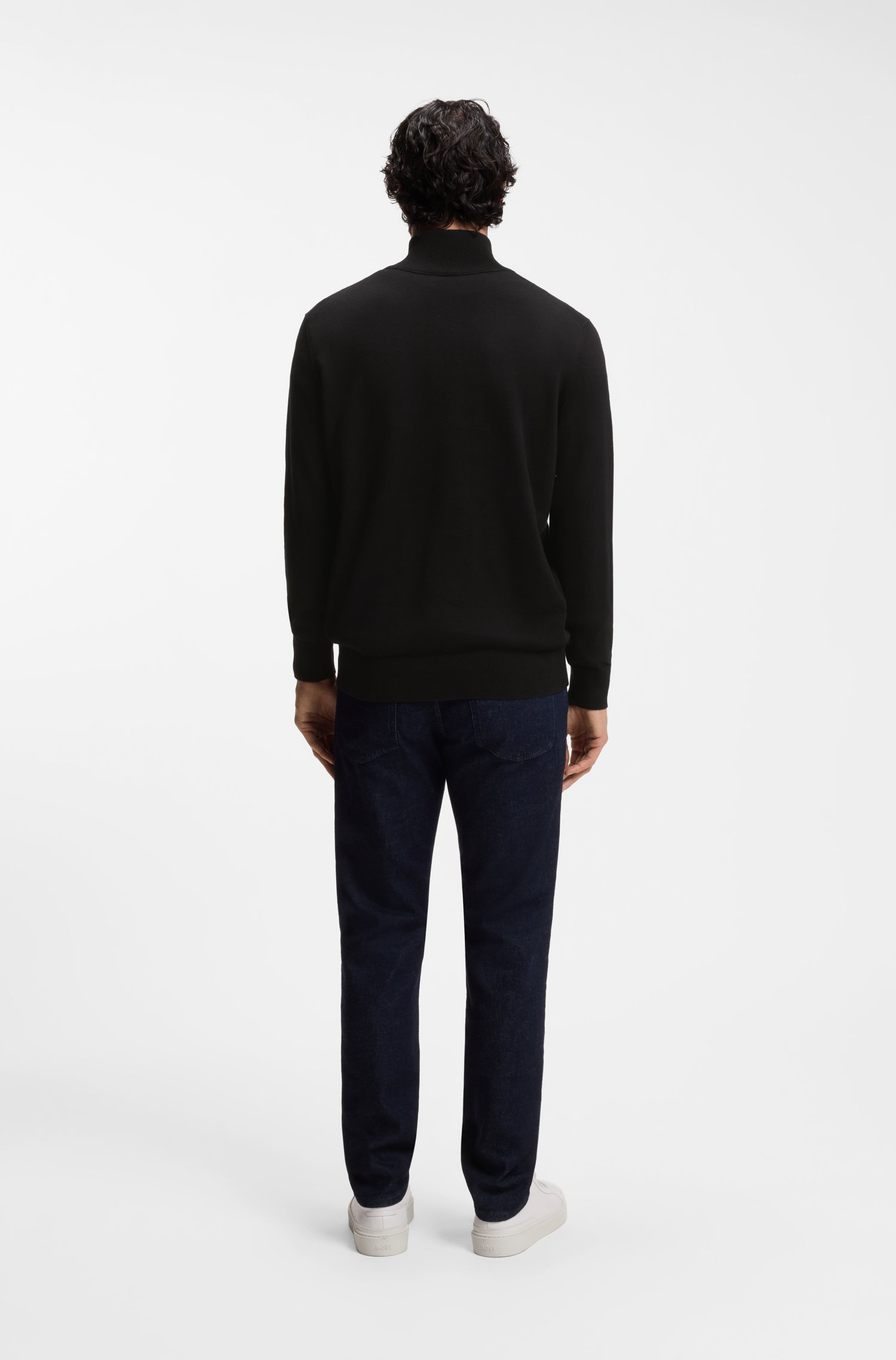 Boss Kanobix Half Zip Tröja Svart Storlek herr – bild 4