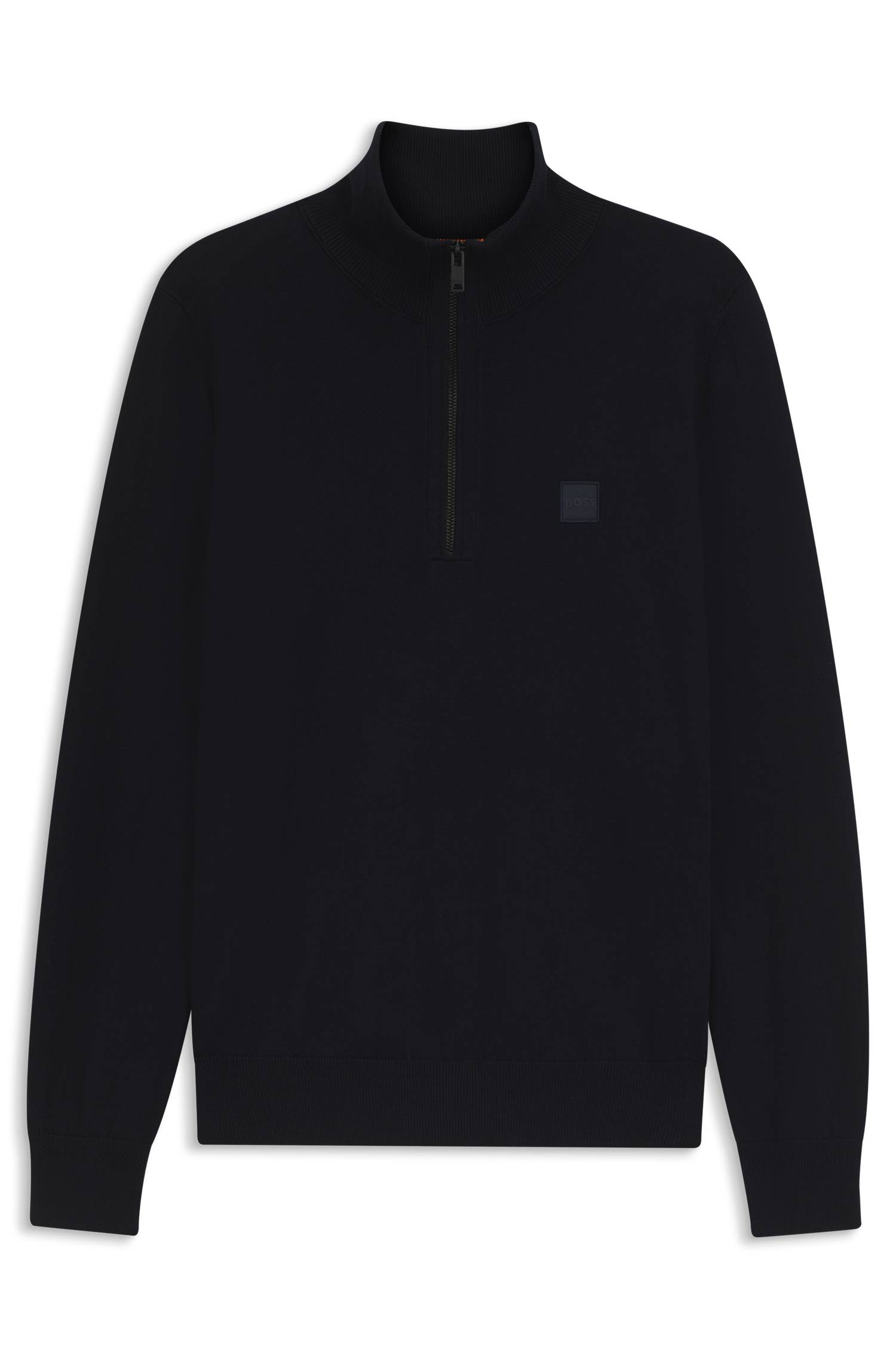 Boss Cotton-cashmere sweater with zip collar stickade tröjor herr – bild 4