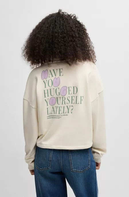 Cotton-terry sweatshirt with seasonal logo graphics