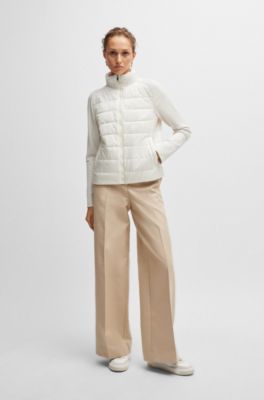 Water-repellent jacket with lightweight padding, White