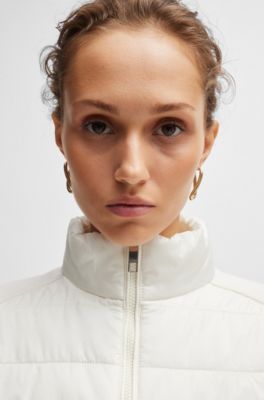 Water-repellent jacket with lightweight padding, White