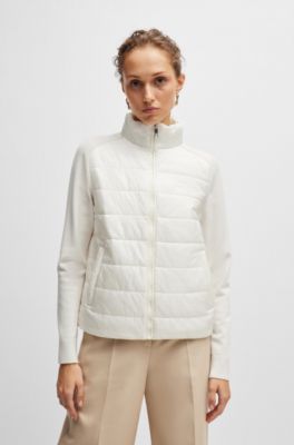 Water-repellent jacket with lightweight padding, White
