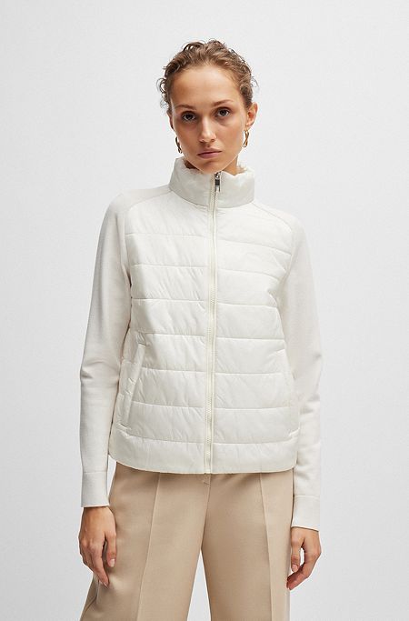 Water-repellent jacket with lightweight padding, White