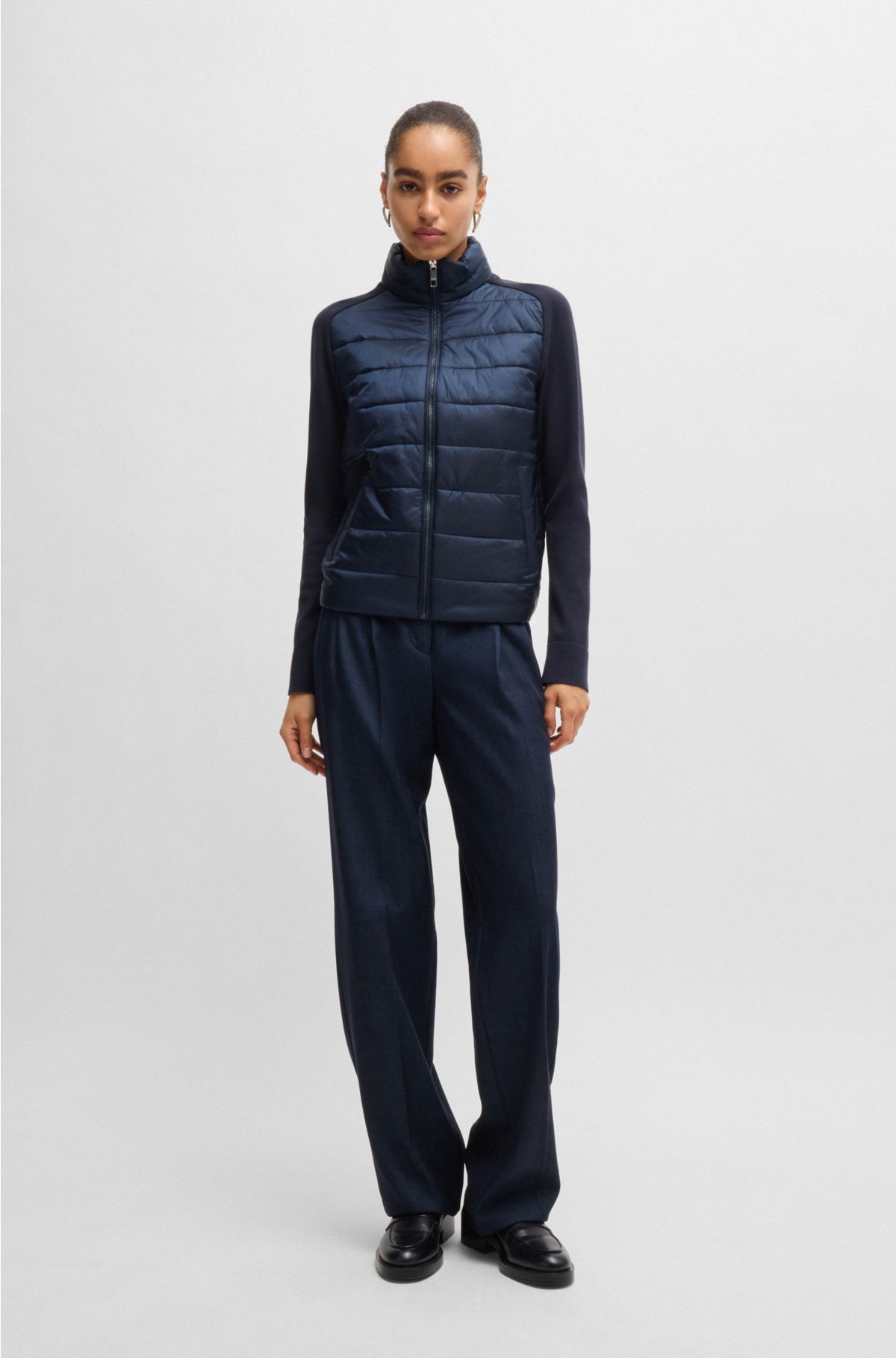 Water-repellent jacket with lightweight padding, Dark Blue