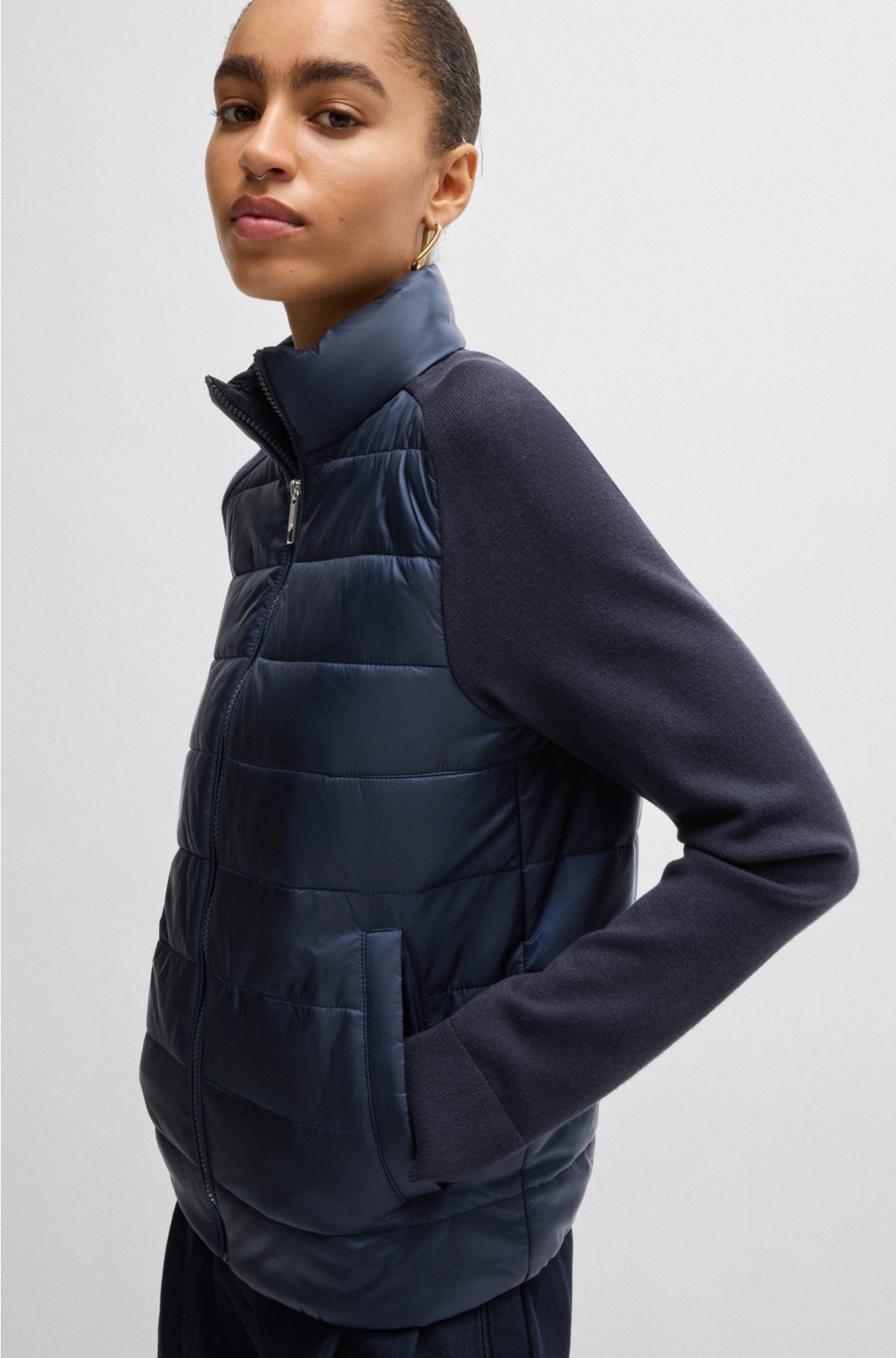 Water-repellent jacket with lightweight padding, Dark Blue