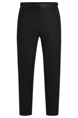 Pantalon de smoking Slim en laine avec finitions en soie