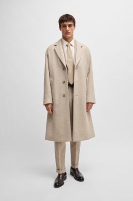 HUGO BOSS けずり ポーランド製 ステンカラーコート ベージュ DM1056 