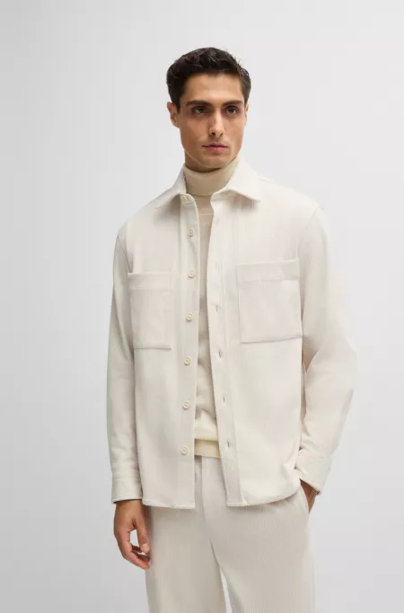 Relaxed-fit shirt in corduroy with Kent collar