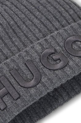 Hugo Virgin-wool beanie hat with embroidered logo mössor herr – bild 5