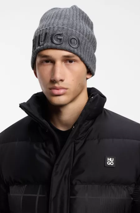 Bonnet en laine vierge avec logo brodé