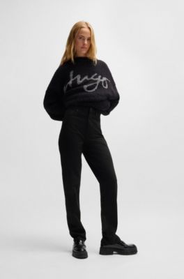 HUGO - Skinny-fit jeans in stay-black stretch denim