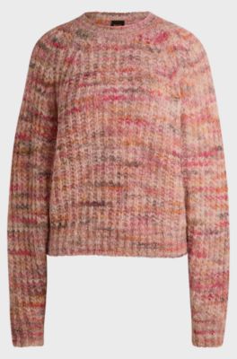 Alpaca-blend relaxed-fit sweater with multicoloured yarns, Patterned