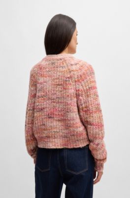 Alpaca-blend relaxed-fit sweater with multicoloured yarns, Patterned