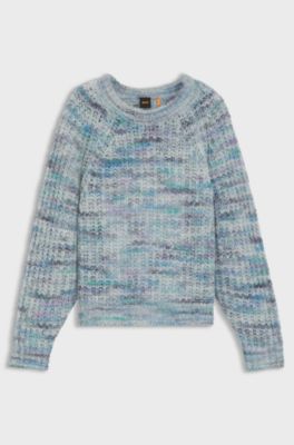 Alpaca-blend relaxed-fit sweater with multicoloured yarns, Patterned