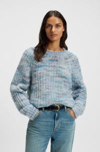 Pull Relaxed en alpaga mélangé multicolore, Fantaisie