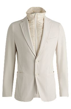 Slim-fit jacket in performance-stretch corduroy