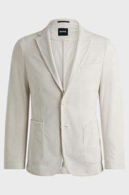 Slim-fit jacket in performance corduroy, White