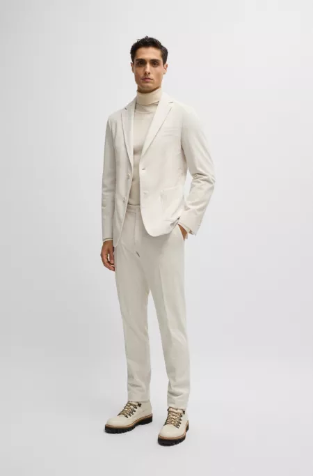 Slim-fit jacket in performance corduroy