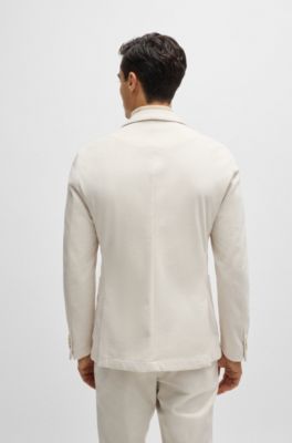 Slim-fit jacket in performance corduroy, White