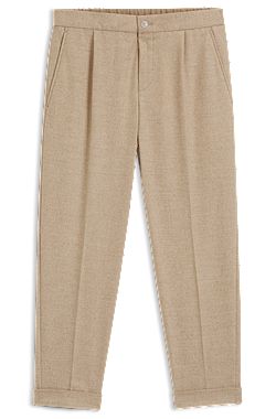 Tapered-fit trousers in stretch flannel