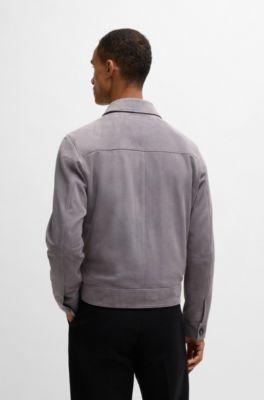 BOSS - レギュラーフィットジャケット ソフトスエード ジップ