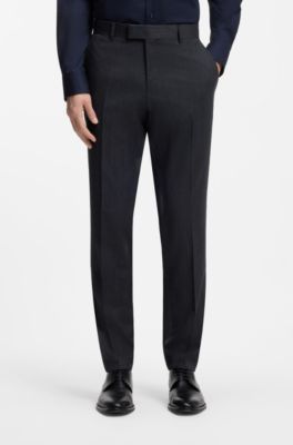 Slim-fit suit in a micro-patterned wool blend, Dark Blue