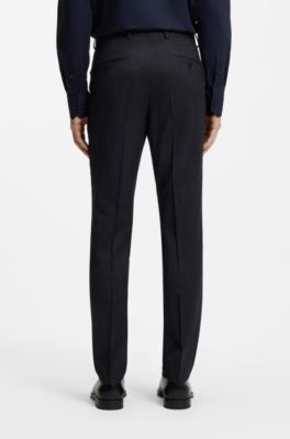 Slim-fit suit in a micro-patterned wool blend, Dark Blue