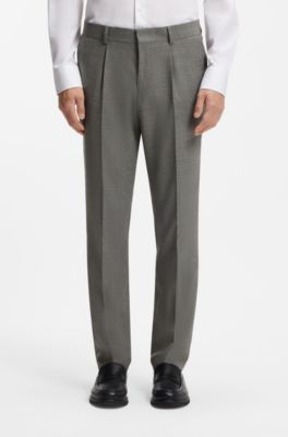 Slim-fit suit in micro-patterned stretch wool, Light Beige