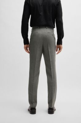 Slim-fit suit in micro-patterned stretch wool, Light Beige