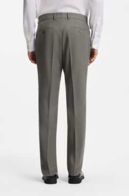 Slim-fit suit in micro-patterned stretch wool, Light Beige