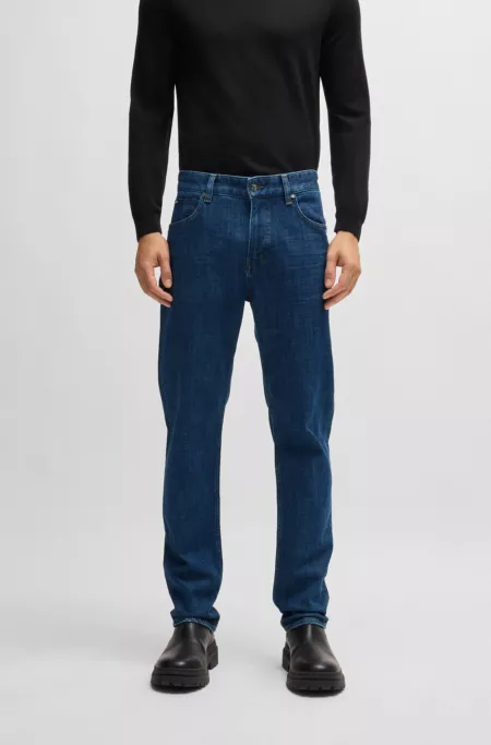 Regular-fit jeans in blue stretch denim