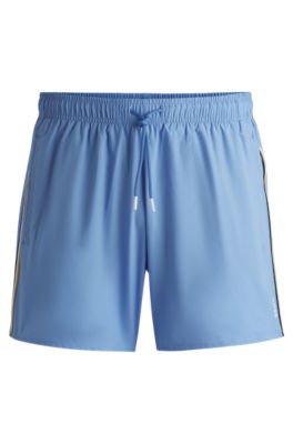 BOSS BLACK 速乾 ストライプ シアサッカー スイムショーツ 水着 セール】スイムショーツ ストライプ シアサッカーファブリック