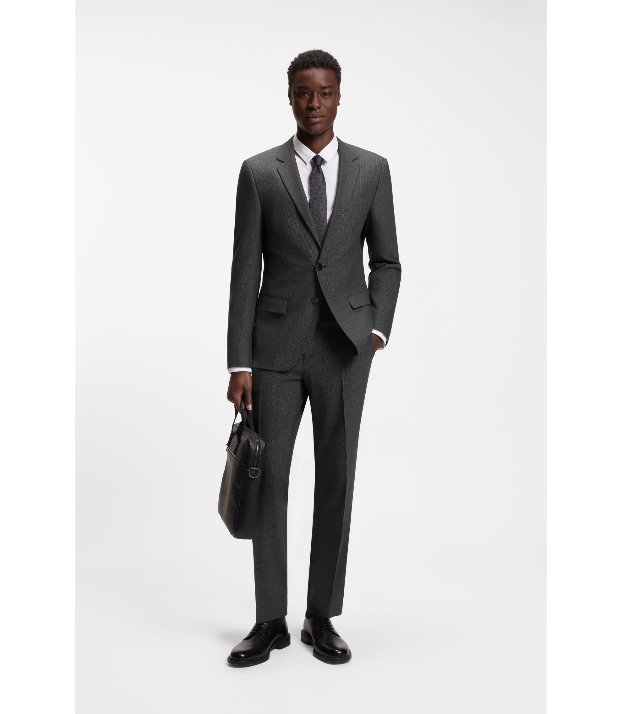 Slim-Fit Anzug aus funktionalem Stretch-Woll-Mix