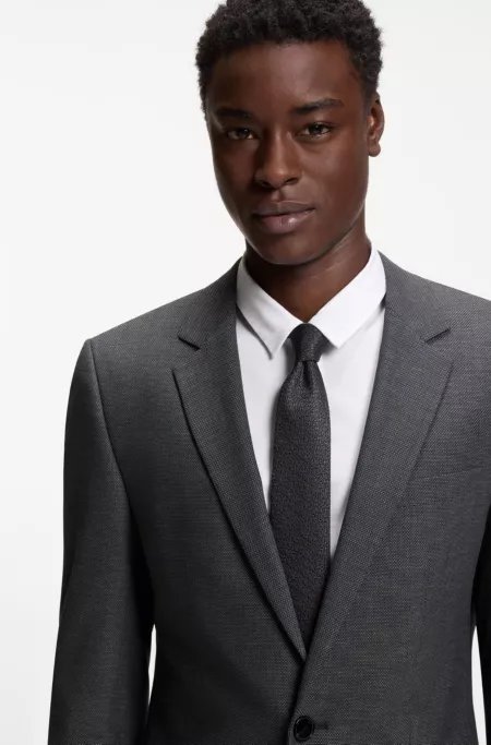 Slim-Fit Anzug aus funktionalem Stretch-Woll-Mix