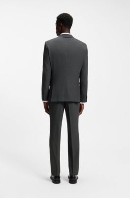 Slim-fit suit in a performance-stretch wool blend, Grey